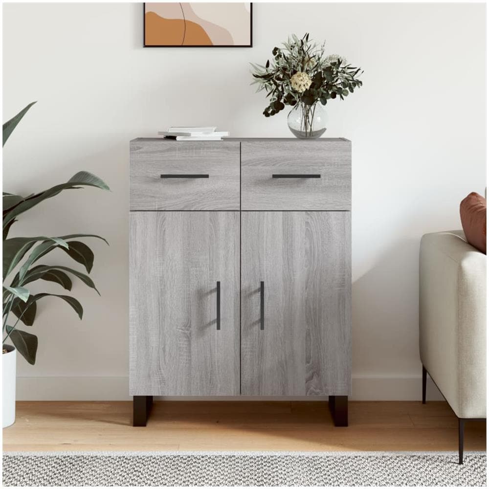 Credenza Grigio Sonoma 69,5x34x90 Cm In Legno Multistrato - Foto 1