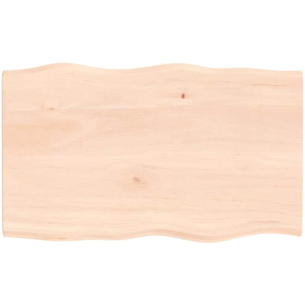 Piano per Tavolo 100x60x2 cm in Rovere Non Trattato Bordi Vivi - Foto 1