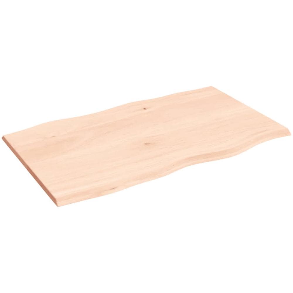 Piano per Tavolo 100x60x2 cm in Rovere Non Trattato Bordi Vivi - Foto 2