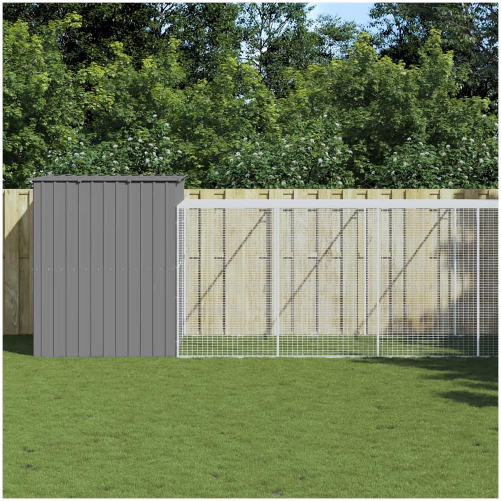 Casetta Cani Corsa Grigio Chiaro 214x865x181 Cm Acciaio Zincato - Foto 1