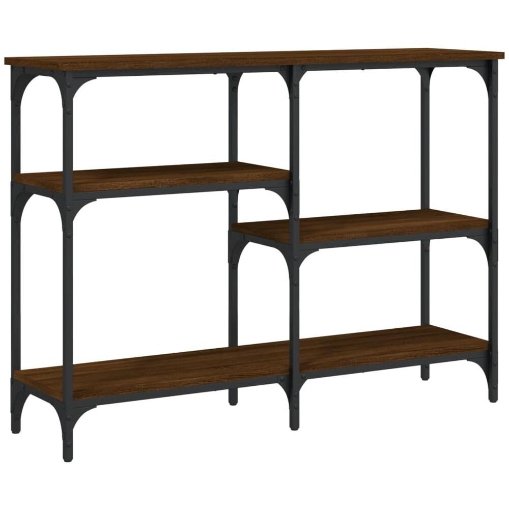 Tavolino Consolle Rovere Marrone 102x29x75 Cm Legno Multistrato - Foto 2