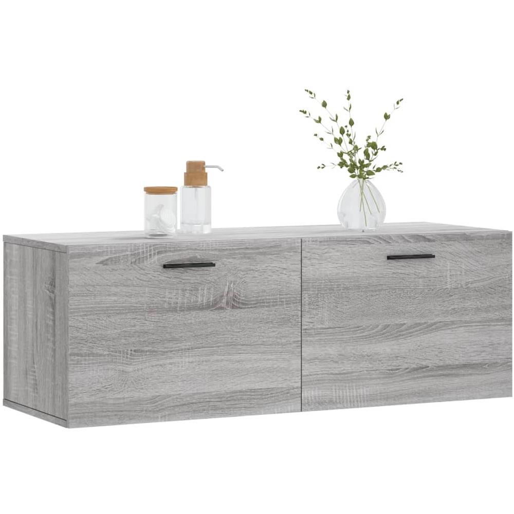 Mobile A Parete Grigio Sonoma 100x36,5x35 Cm Legno Multistrato - Foto 3