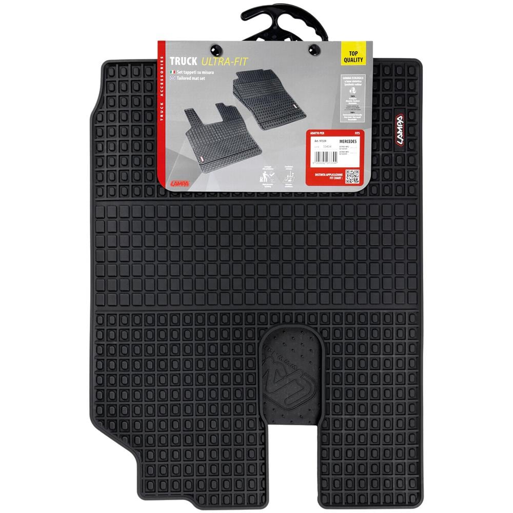 Coppia Tappeti Su Misura In Eco Gomma Per Camion - Compatibile Per Mercedes Actros Mp2 (04/03>12/08) No Tunnel - Mercedes Actros Mp3 (06/08>12/13) No Tunnel - Foto 2