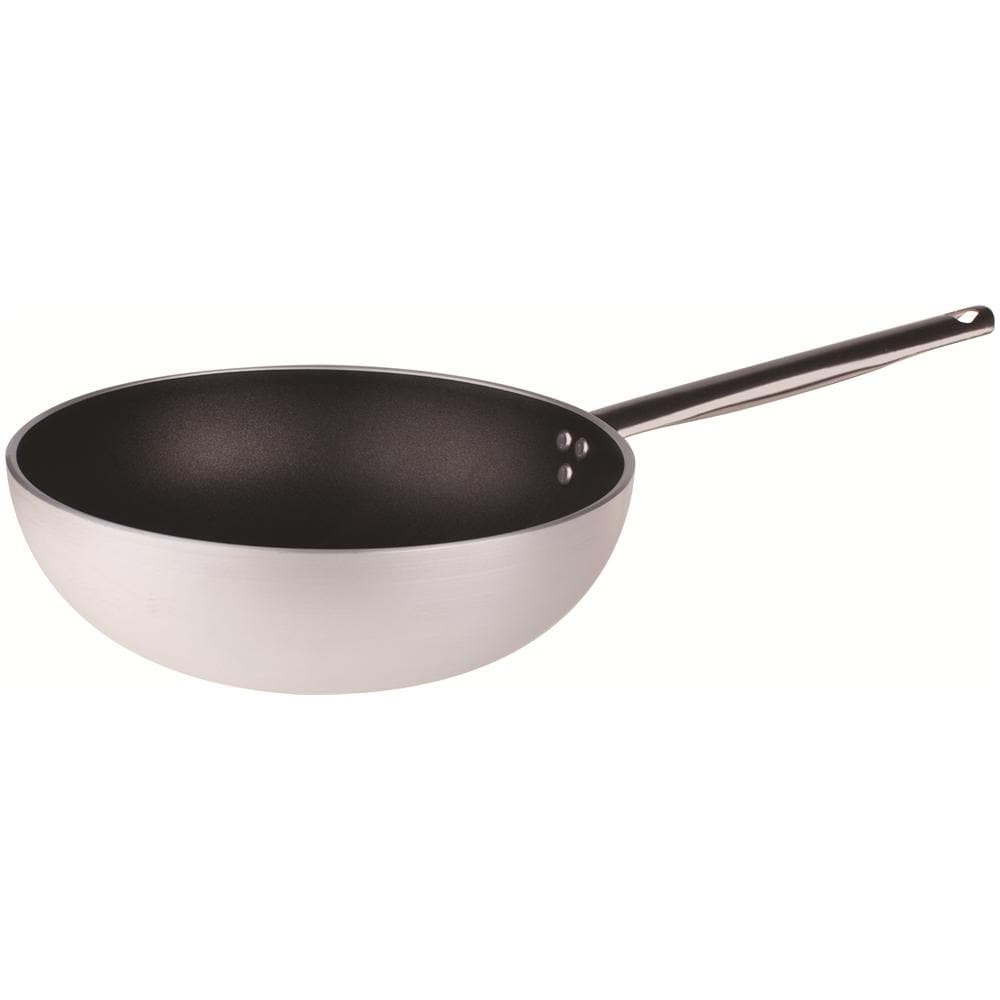 Wok Fondo Svasato Diametro 28 cm - Linea Alluminio Platinum 5 mm - Foto 1