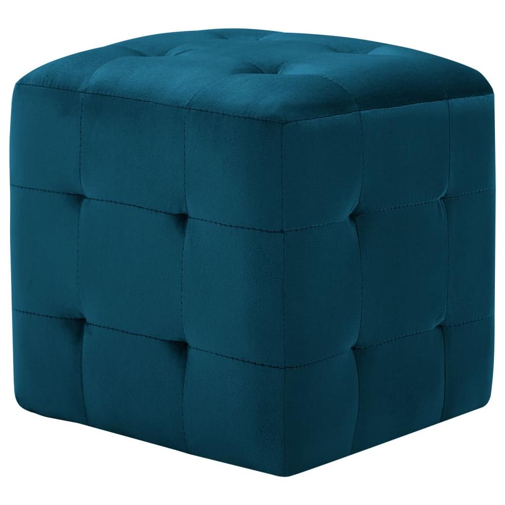 Comodini 2 Pz Blu 30x30x30 Cm In Tessuto Vellutato - Foto 2