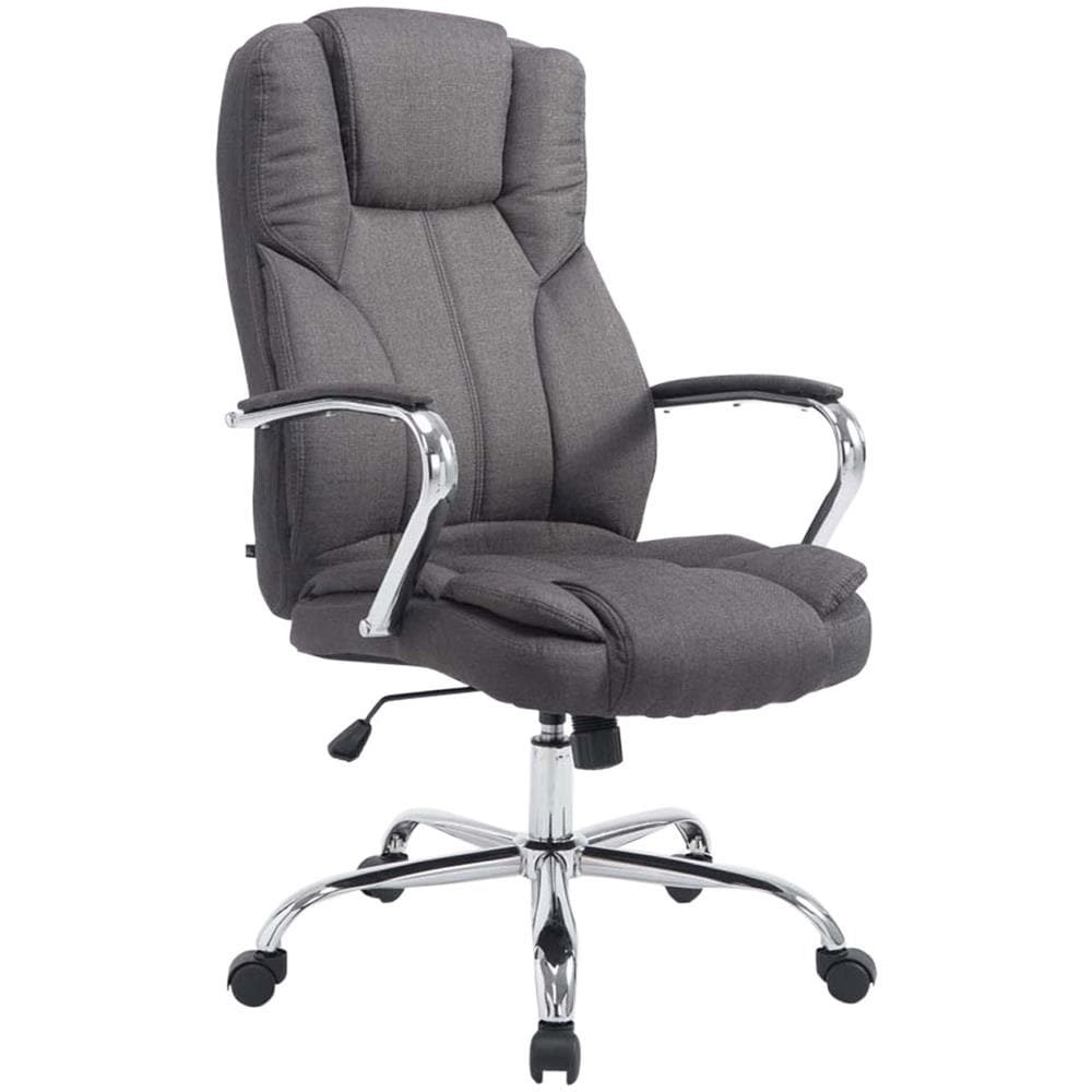 Sedia Ufficio Xanthos XXL in Tessuto - Poltrona Ergonomica Carico Max 210 kg - Sedia Studio Imbottita E Regolabile - Poltrona Pc Rinforzata Grigio Scuro - Foto 1