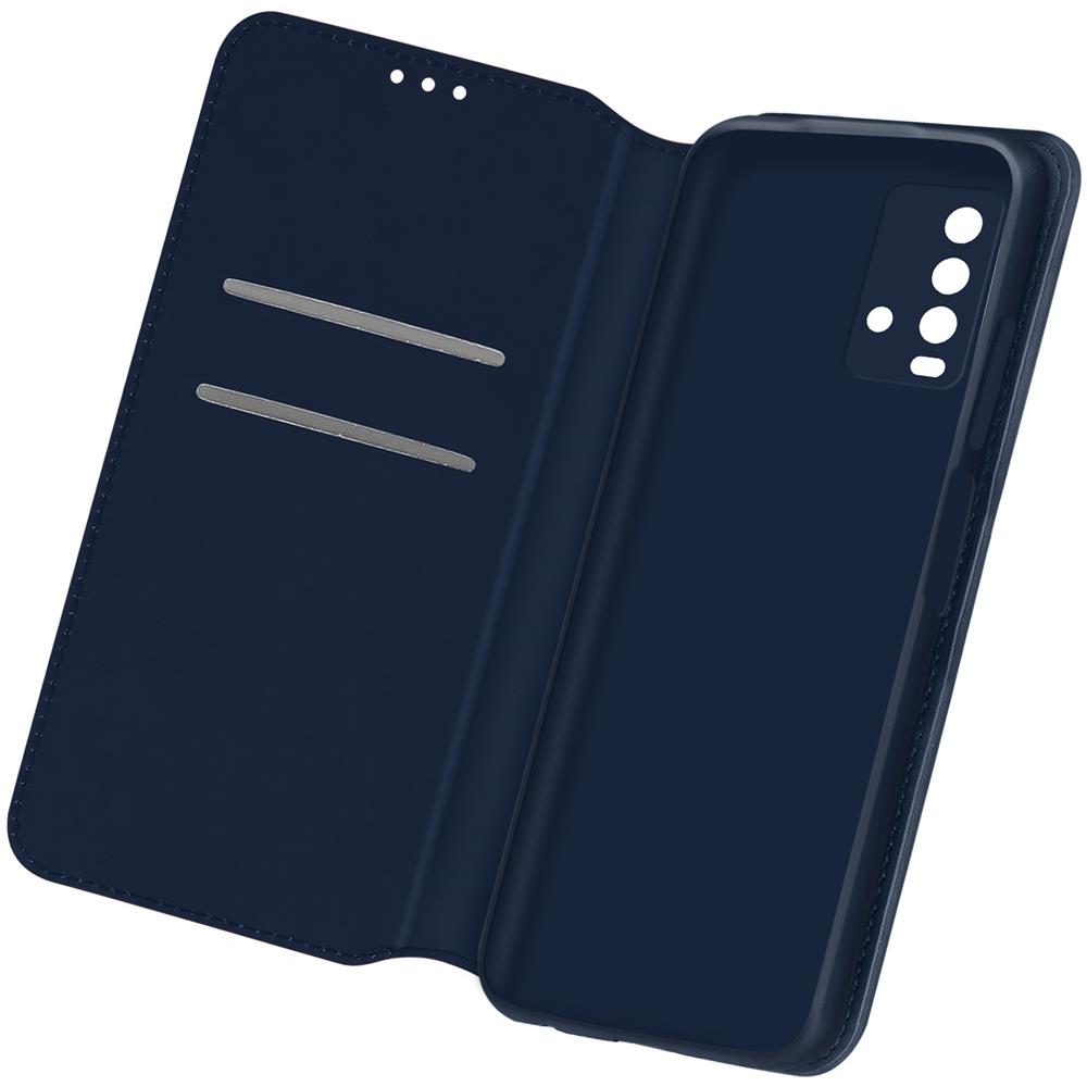 Custodia Per Xiaomi Redmi 9t Copertina Magnetica Portacarte Supporto Blu - Foto 1