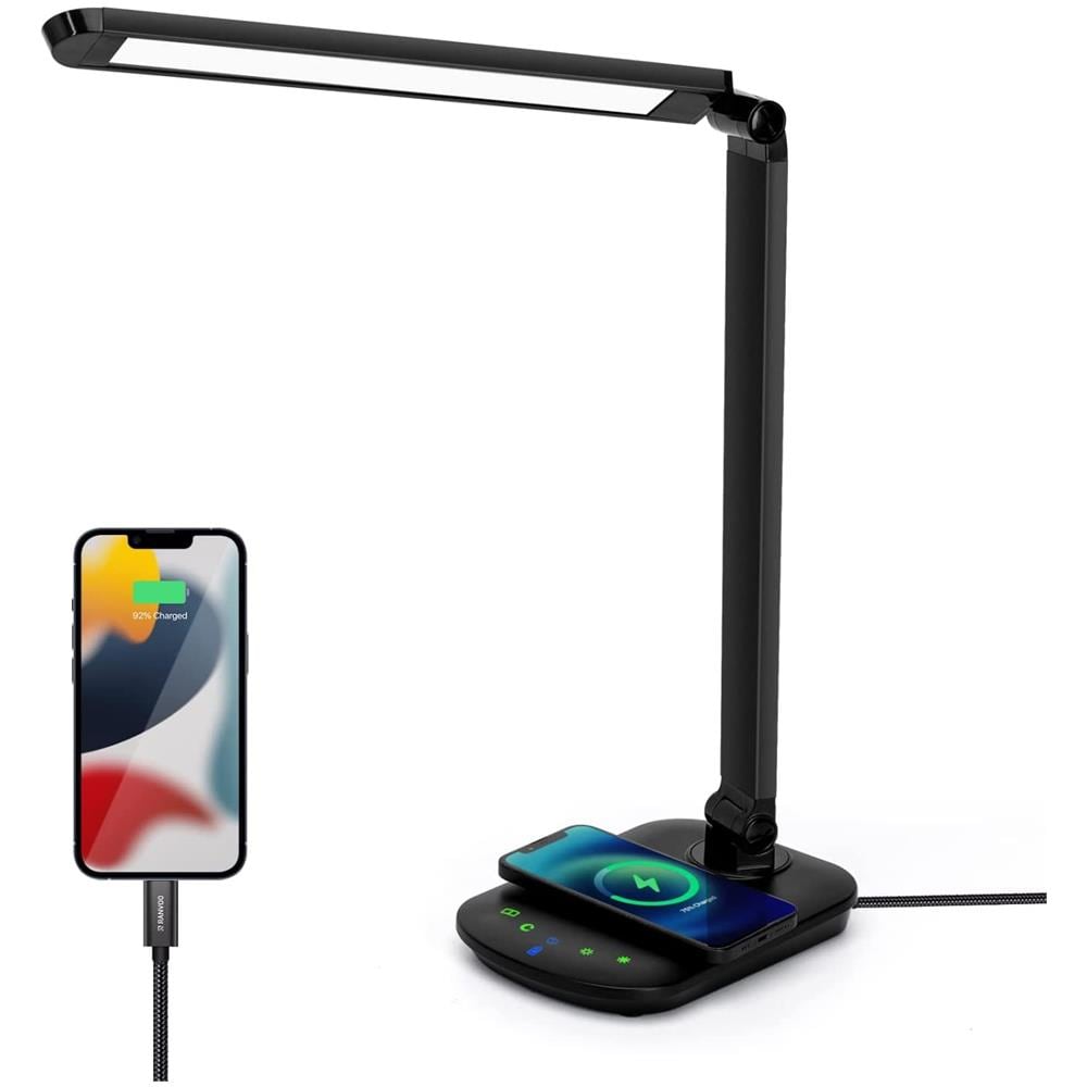 Led Table Lamp Black 8w With Wireless Charging Function - Foto 3