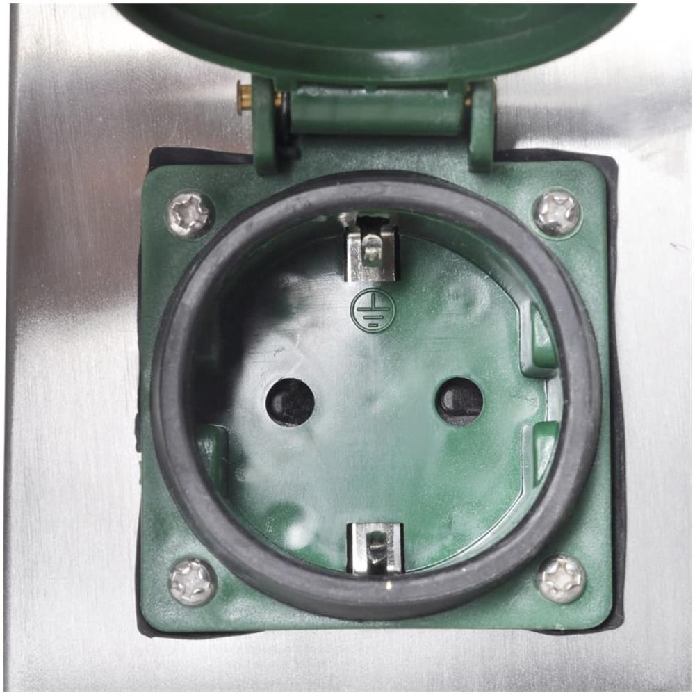 Presa Elettrica da Giardino a Pilastro Acciaio Inox con Timer - Foto 6