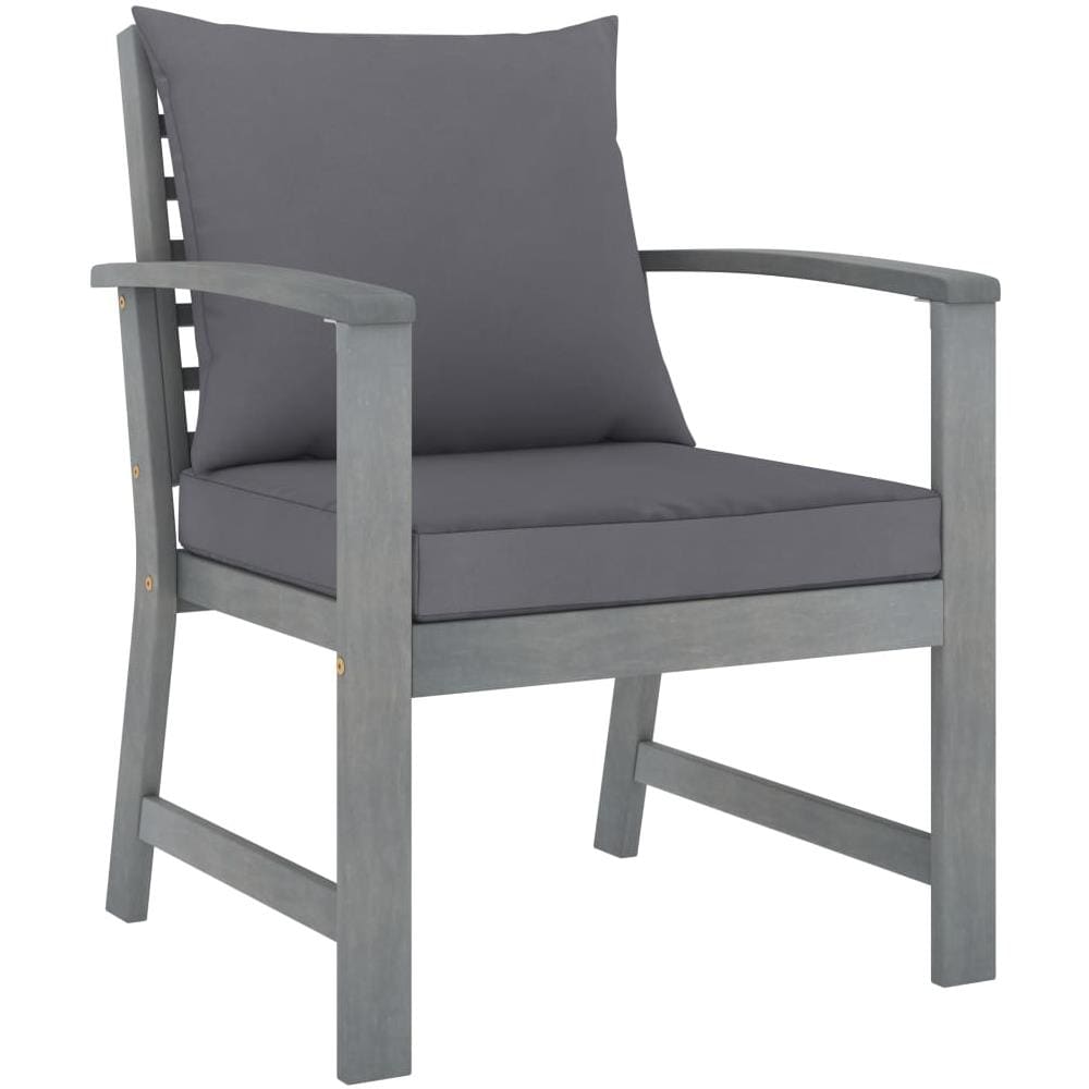 Set Divani da Giardino 5 pz con Cuscini in Legno Acacia Grigio - Foto 3