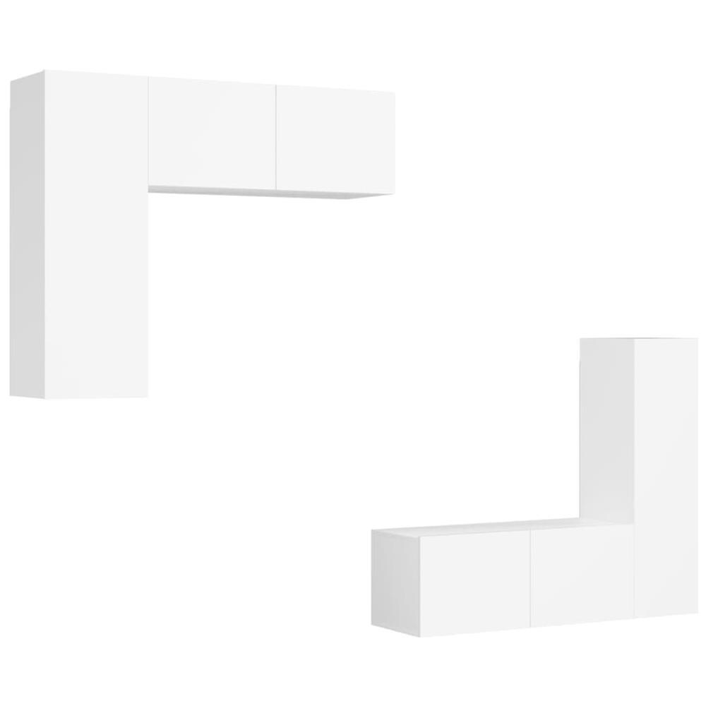 Set Mobile Tv 4 Pz Bianco In Truciolato - Foto 2