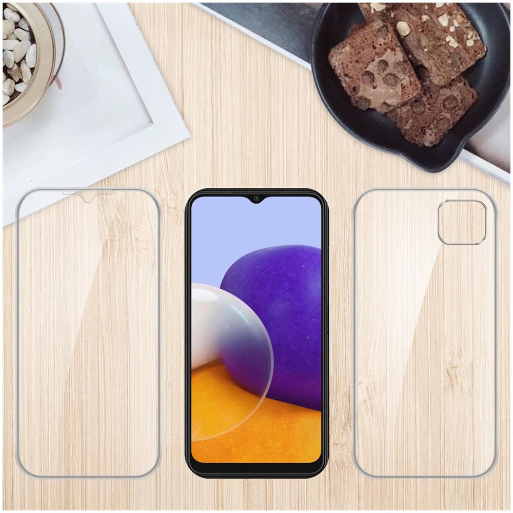 Custodia Compatibile Con Samsung Galaxy A22 5g In Transparente - 360° Full Body Copertura Protettiva - Protezione Anteriore E Posteriore, Protezione A Tutto Tondo Con Protezione Del Display - Foto 7