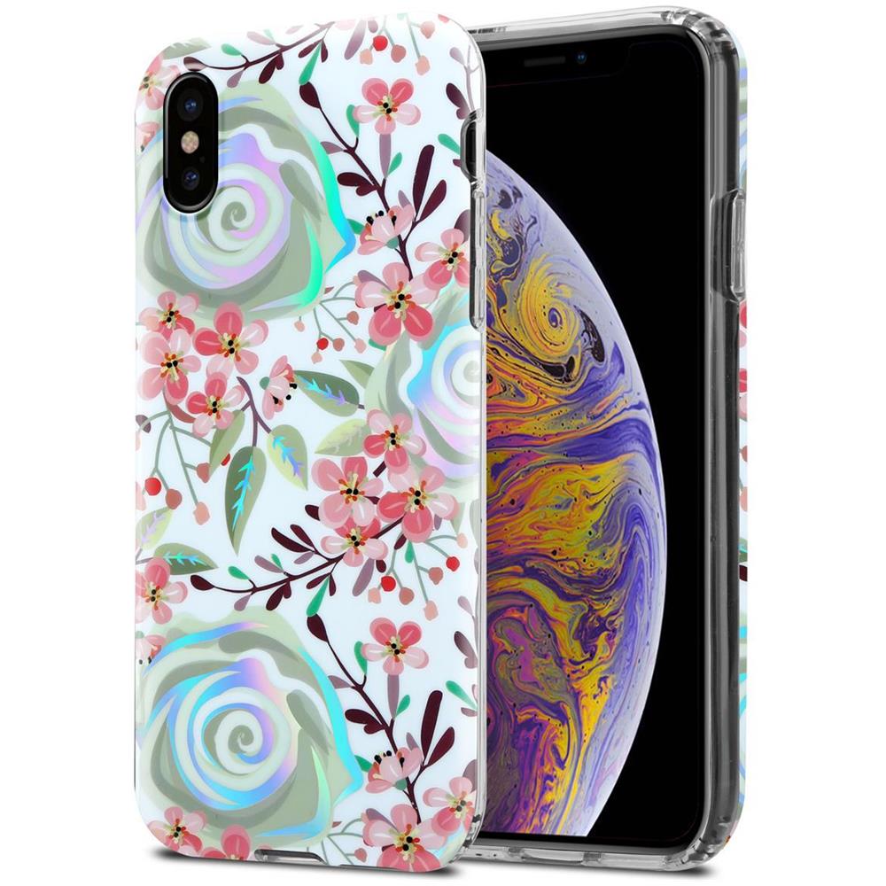 Cadorabo Custodia Compatibile Con Apple Iphone Xs Max Con Fiori Di Pesca - Coperchio Protettivo In Silicone Tpu Con Motivo Floreale - Foto 1