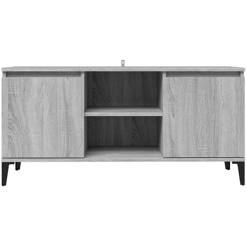 Mobile TV con Gambe in Metallo Grigio Sonoma 103,5x35x50 cm - Foto 8