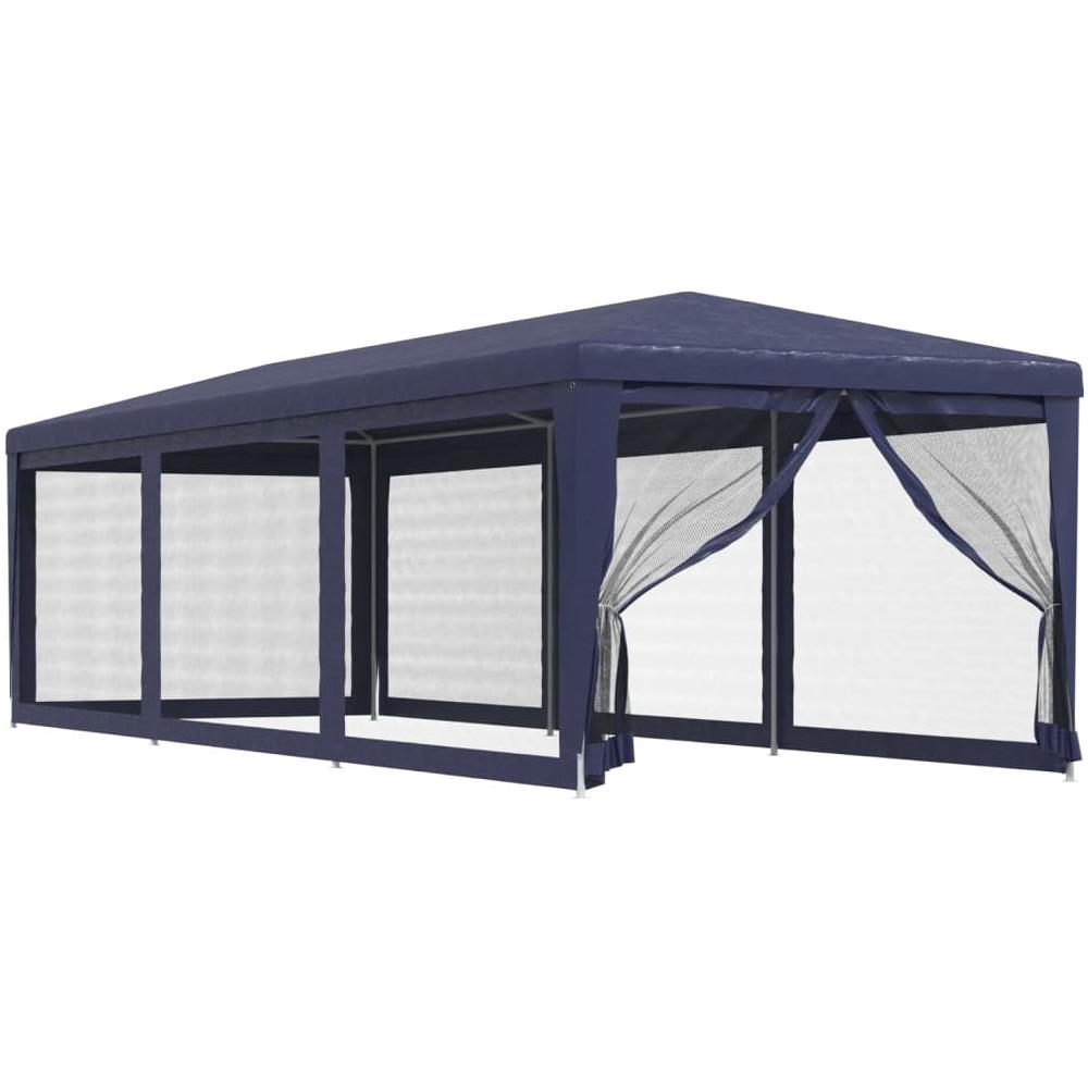 Tenda Per Feste Con 8 Pareti Laterali In Rete Blu 3x9 M Hdpe - Foto 2