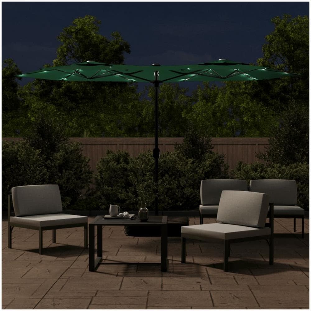 Ombrellone A Doppia Testa Con Led Verde 316x240 Cm - Foto 3