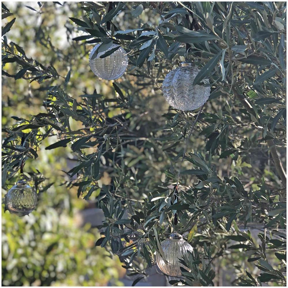 Set Di 4 Palline Di Natale In Velluto Di Vetro Trasparente - Foto 4
