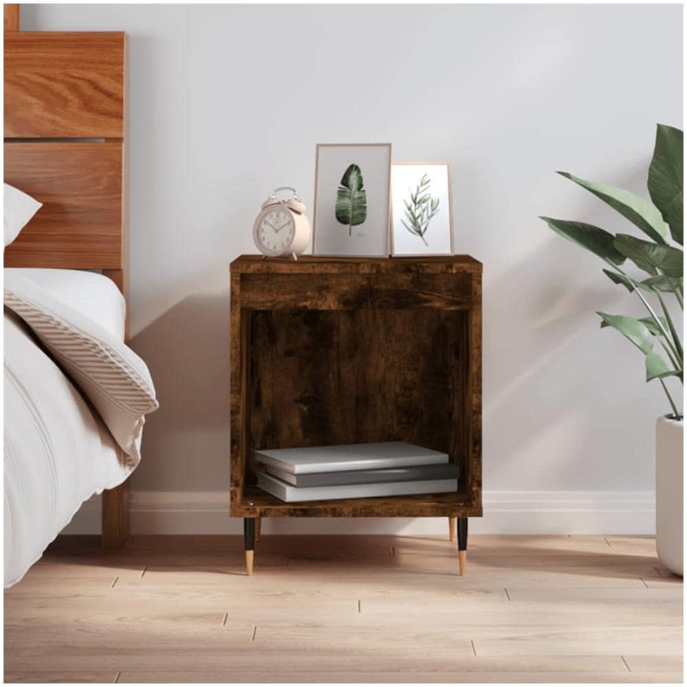 Comodino Rovere Fumo 40x35x50 Cm In Legno Multistrato - Foto 1