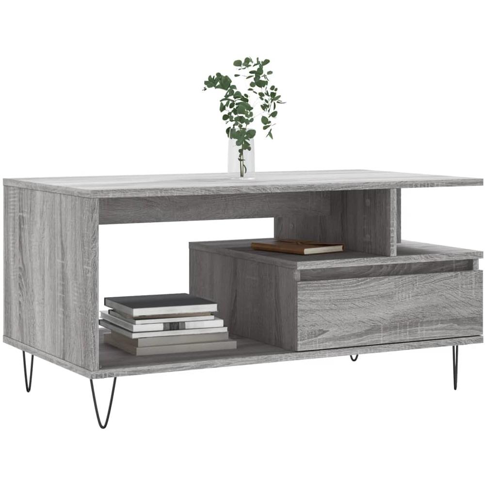 Tavolino Da Salotto Grigio Sonoma 90x49x45 Cm Legno Multistrato - Foto 3