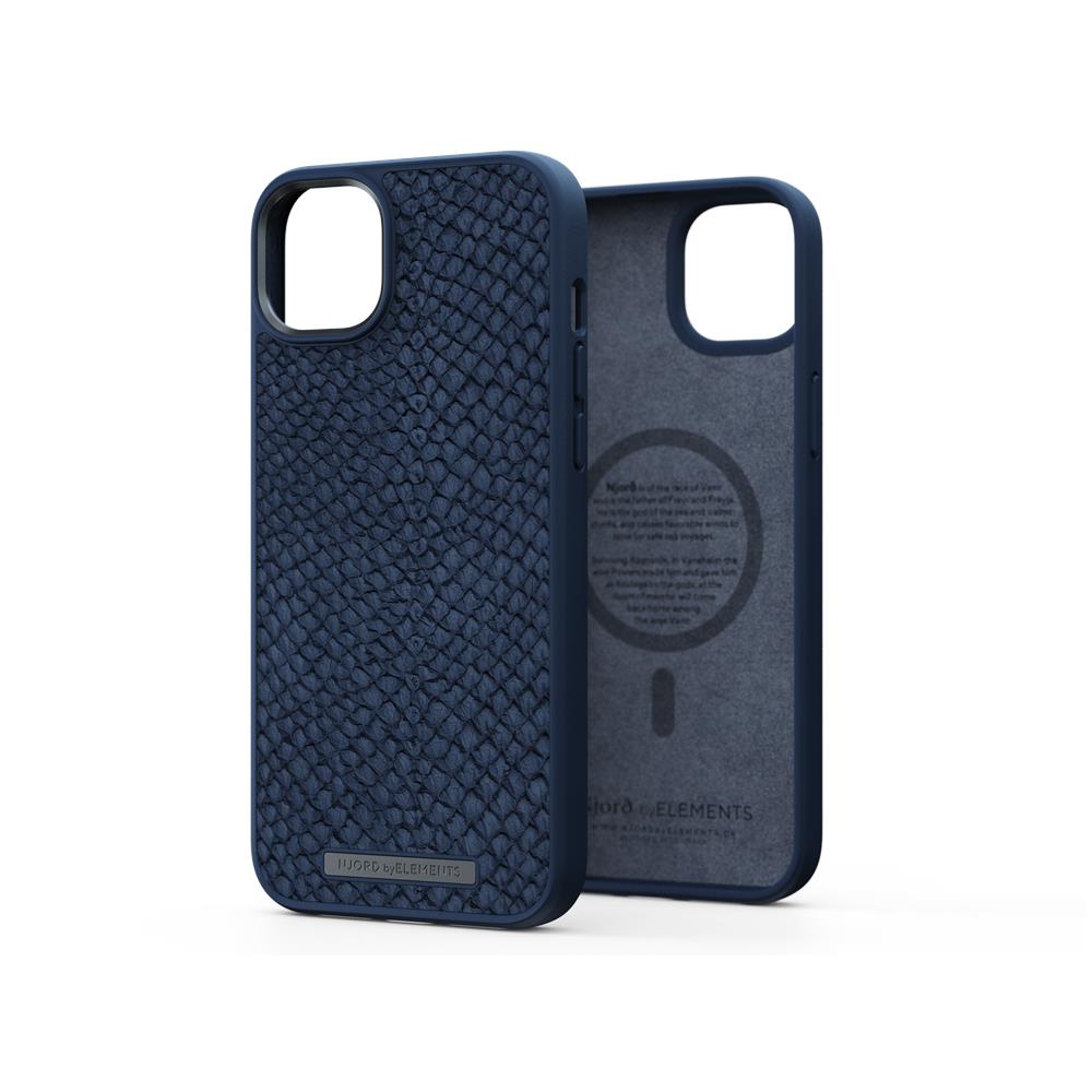 Salmon Leather Magsafe Case - iPhone 14 Plus - Blue - Foto 1