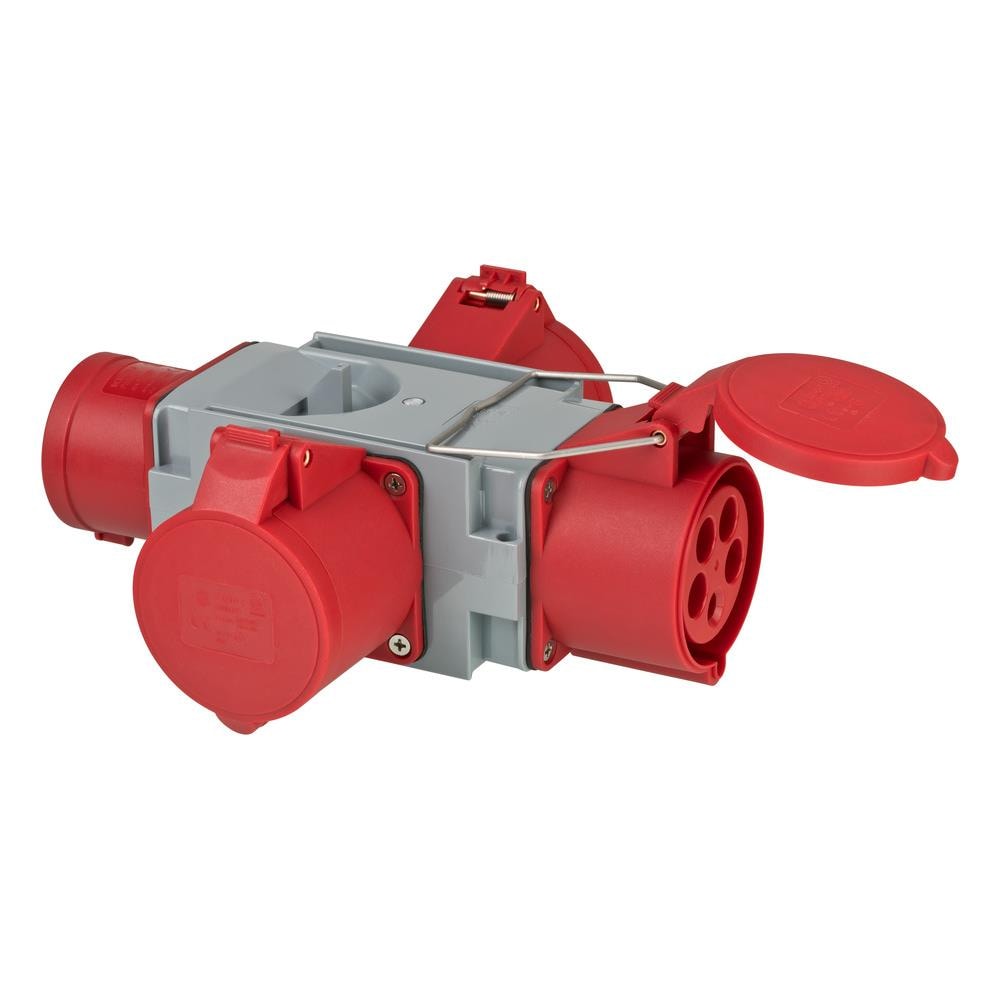 1081670 adattatore per presa di corrente Grigio, Rosso - Foto 1