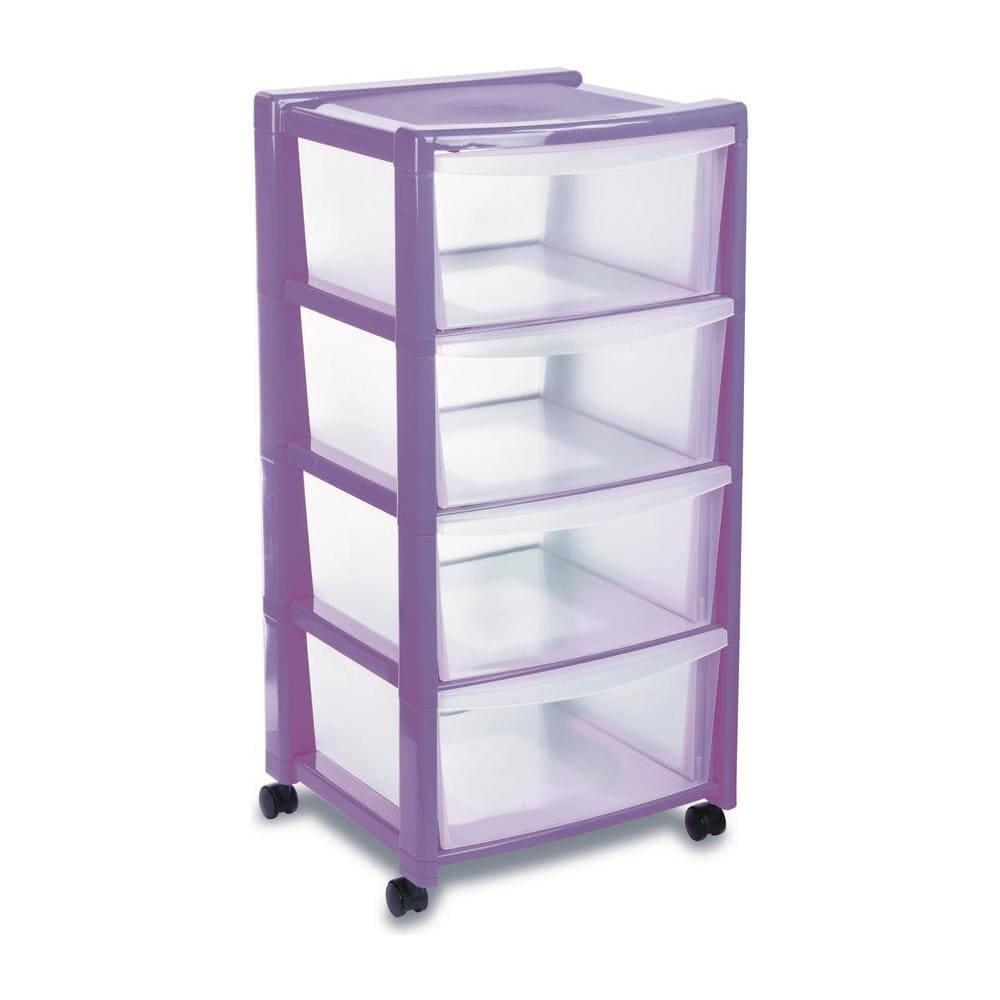 Cassettiera In Plastica A 4 Cassetti - Dim: 40x40xh80cm Verde Mela - Foto 2