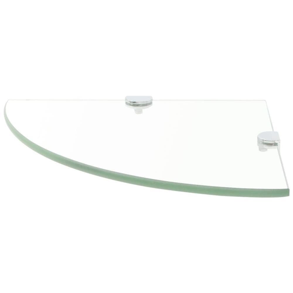 Scaffale Angolare Con Supporti Cromati In Vetro Bianco 35x35 Cm - Foto 2