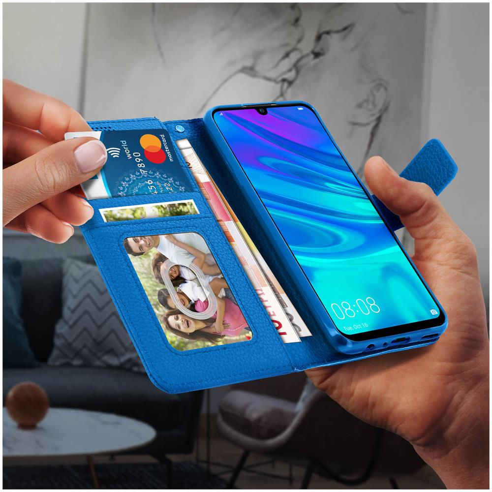 Custodia Huawei P Smart 2019 / Honor 10 Lite Tasche Supporto Soft Touch Azzurra - Foto 2
