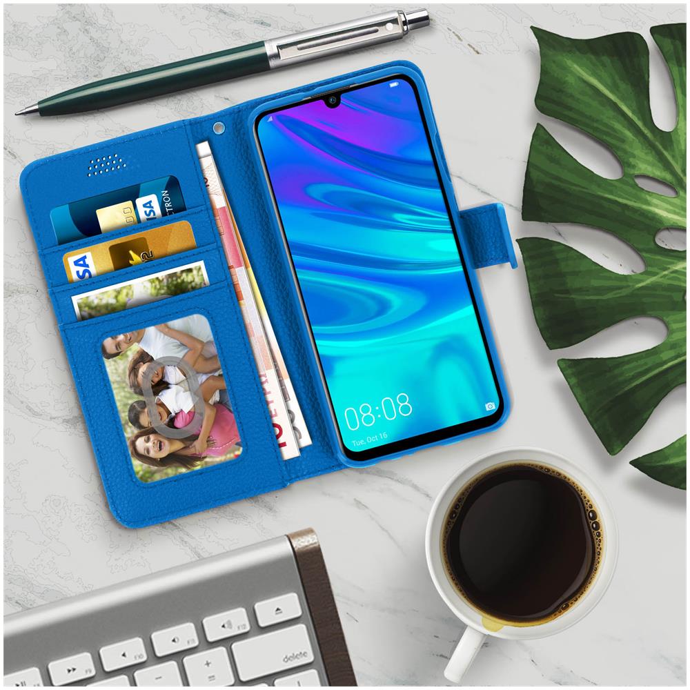 Custodia Huawei P Smart 2019 / Honor 10 Lite Tasche Supporto Soft Touch Azzurra - Foto 5