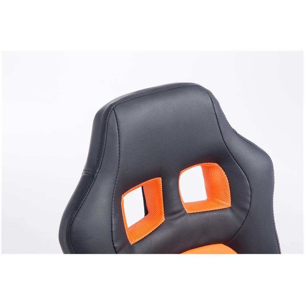 Colore:Nero/Arancione CLP Sedia per Bambini Fun con braccioli I Sedia Cameretta Ragazzi Imbottita in Similpelle 40-50 CM 