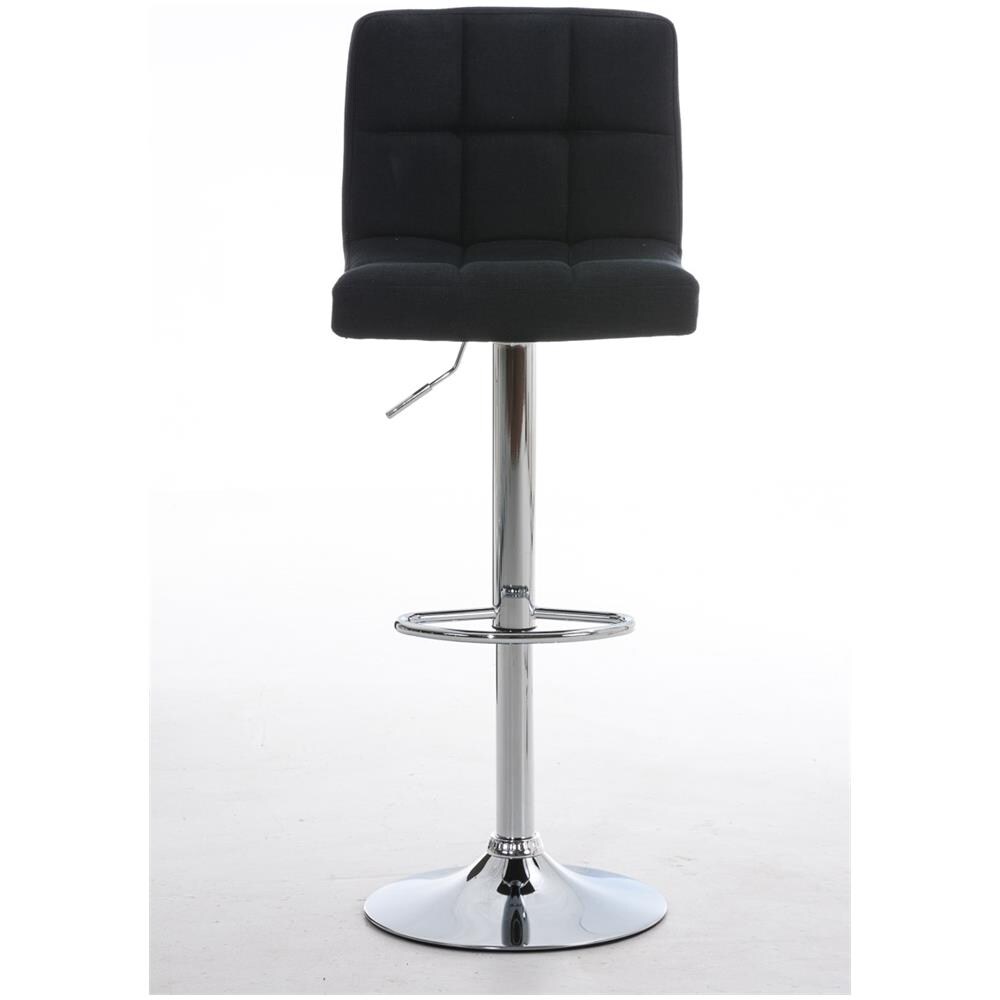 Sgabello Bar PERU con Fodera in Tessuto | Sgabello Alto Girevole a 360° e Regolabile in Altezza 64 - 84 cm | Sgabello con Poggiapiedi | Sgabello Cucina con Schienale Imbottito ed Eleganti Cuciture | Sedia Cucina Moderna nero - Foto 2