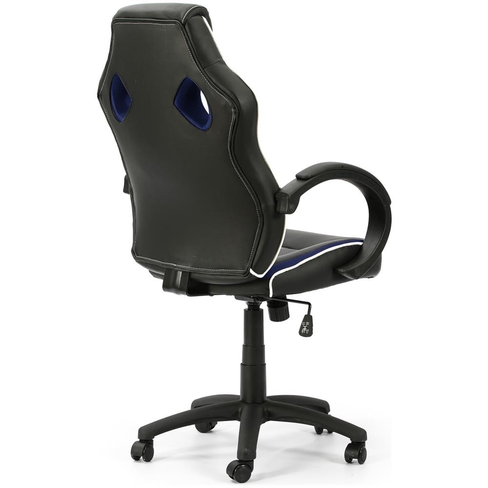 Poltrona Réglabe Ufficio Tilt Formula Blu Similpelle Rivestito In Tessuto E Mesh - Foto 2