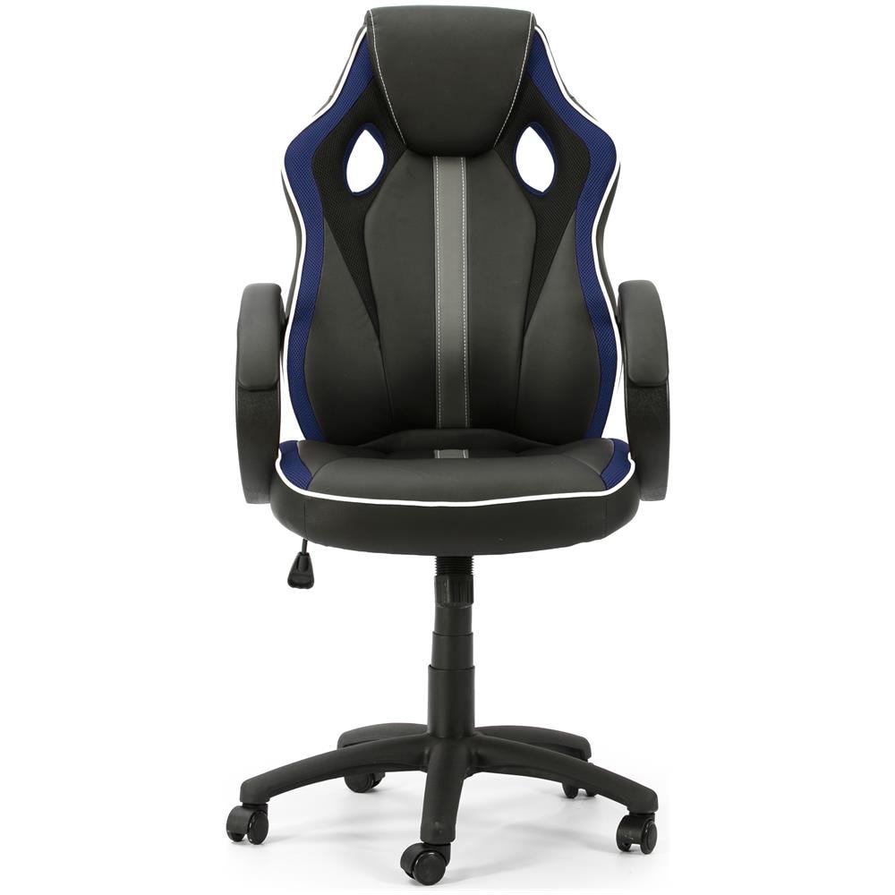 Poltrona Réglabe Ufficio Tilt Formula Blu Similpelle Rivestito In Tessuto E Mesh - Foto 4