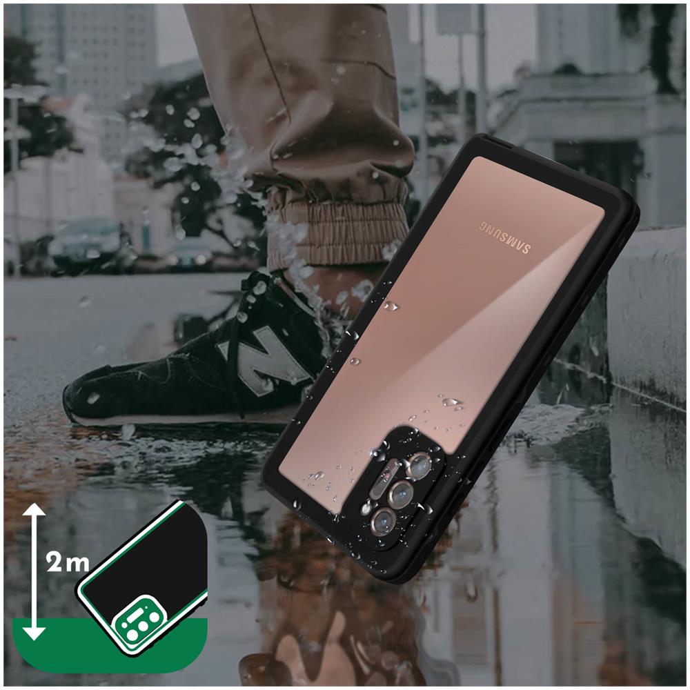 Cover Samsung Galaxy Note 20 Ultra Waterproof 2m Con Vetrino Nero - Foto 2