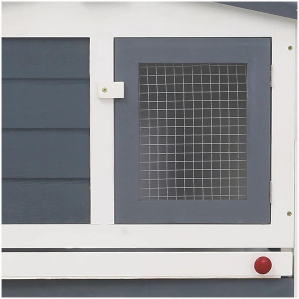 Conigliera per Esterni Grande Grigia e Bianca 204x45x85cm in Legno - Foto 3