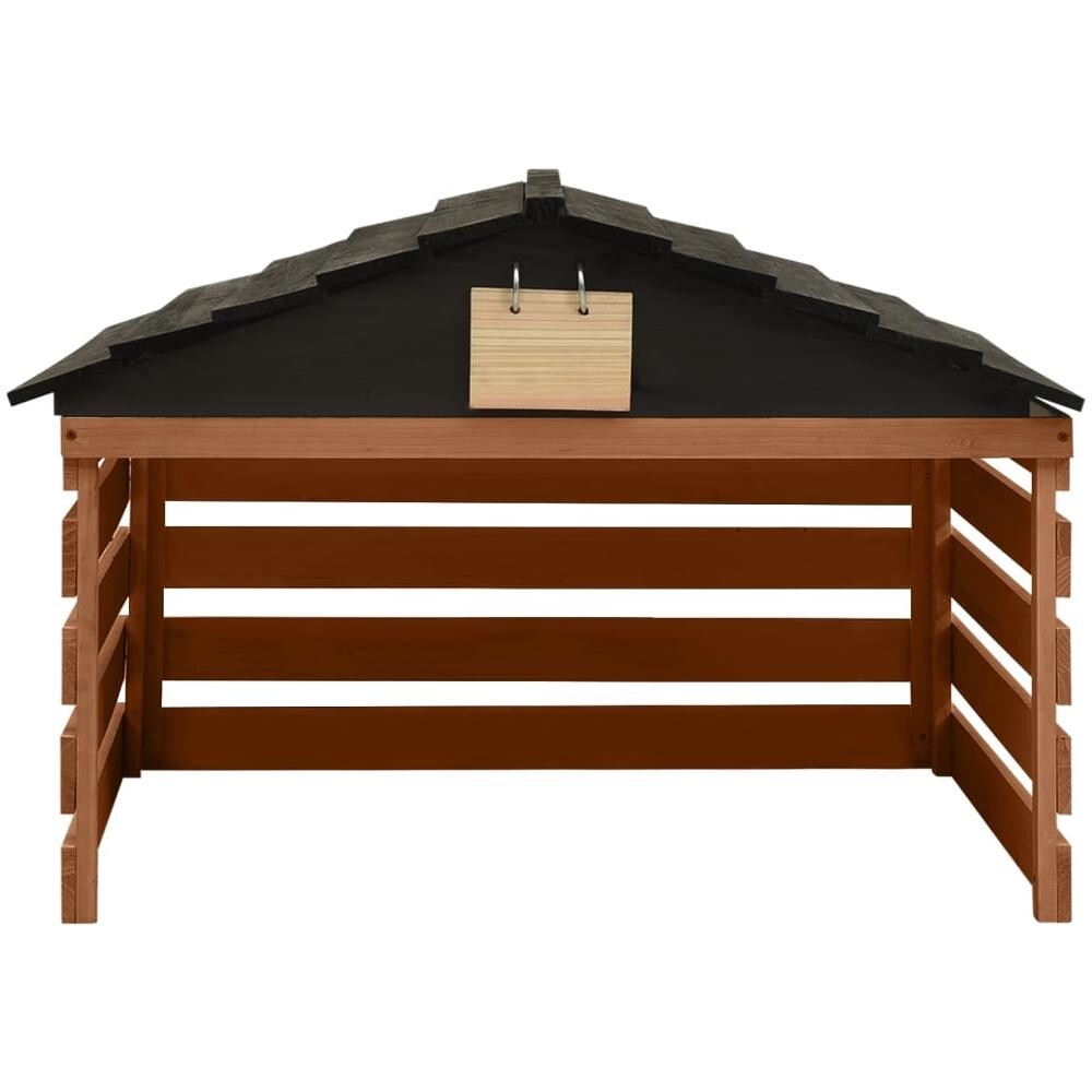 Casetta per Tosaerba Robotizzato Nero Marrone 78x74x54 cm Abete - Foto 2