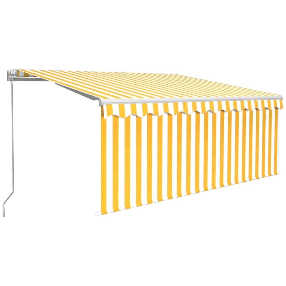 Tenda Sole Retrattile Manuale con Parasole 3x2,5m Gialla Bianca - Foto 1