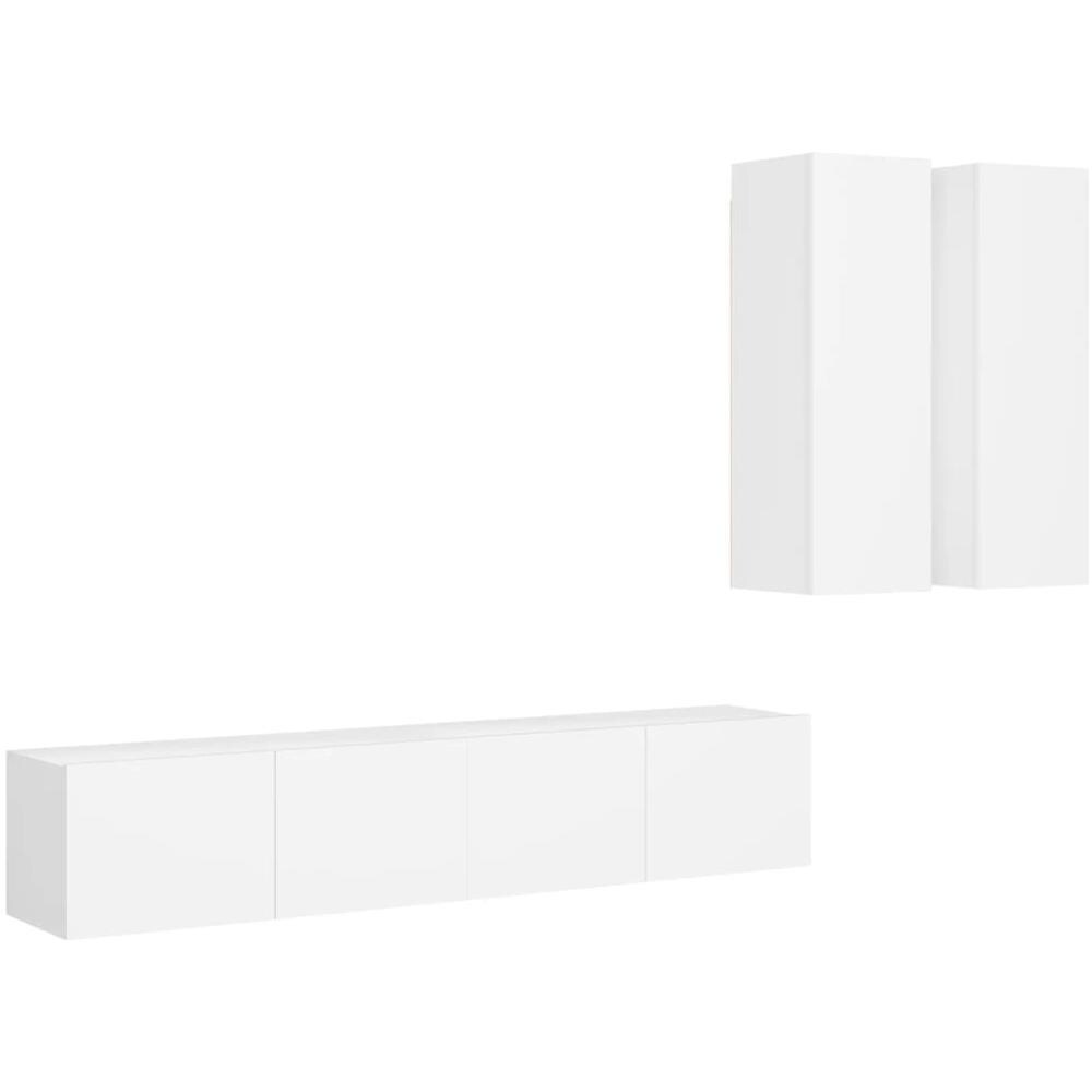 Set Mobile Tv 4 Pz Bianco In Truciolato - Foto 2