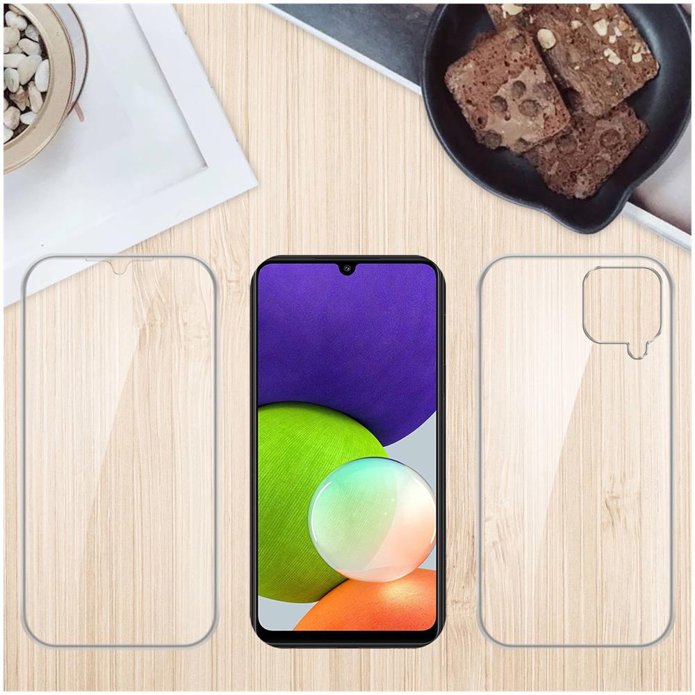 Custodia Compatibile Con Samsung Galaxy A22 4g / M22 / M32 4g In Transparente - 360° Full Body Copertura Protettiva - Protezione Anteriore E Posteriore, Protezione A Tutto Tondo Con Protezione Del Display - Foto 7