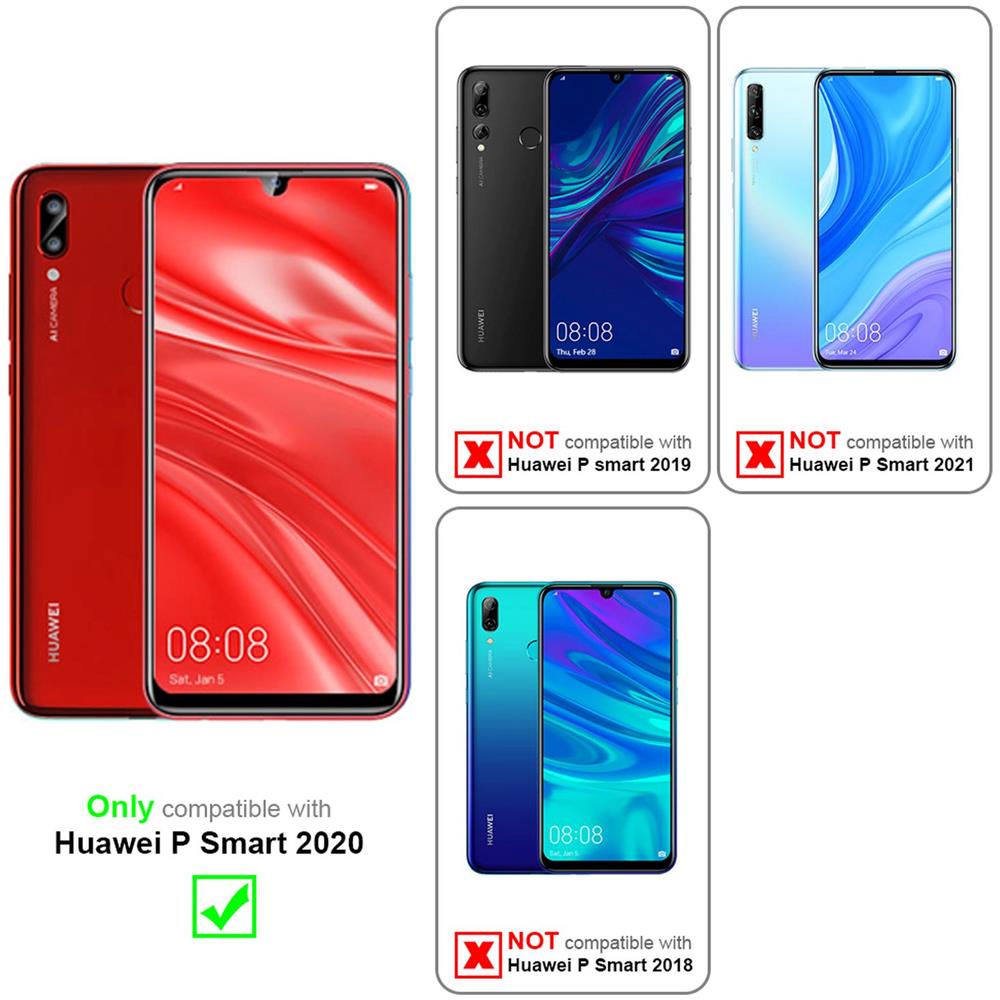 Pellicola Armatura A Schermo Intero Compatibile Con Huawei P Smart 2020 In Trasparente Con Nero - Vetro Temperato (tempered) Di Protezione Del Display In Durezza 9h Con 3d Touch - Foto 2