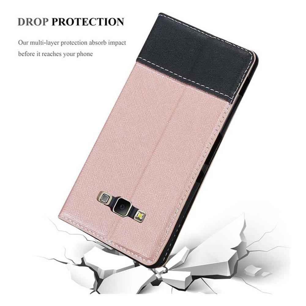 Custodia Compatibile Con Samsung Galaxy A7 2015 In Oro Rosato Nero - Coperchio Protettiva Con Chiusura Magnetica, Funzione Stand E Tasca Per Le Carte - Foto 8