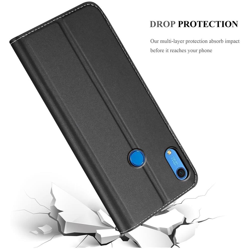 Custodia Compatibile Con Huawei Y6s In Classy Nero - Coperchio Protettiva Con Chiusura Magnetica, Funzione Stand E Tasca Per Le Carte - Foto 8
