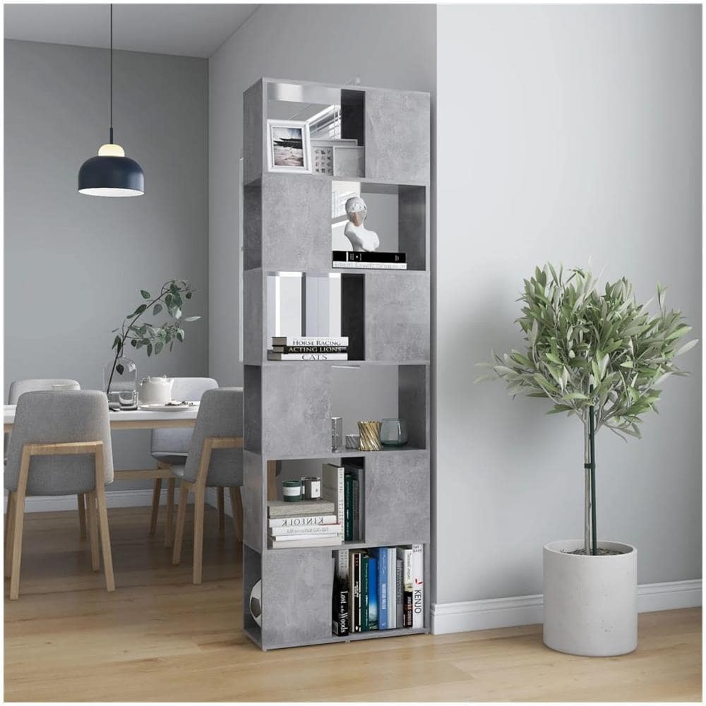 Libreria / divisorio Grigio Cemento 60x24x186 Cm In Truciolato - Foto 1