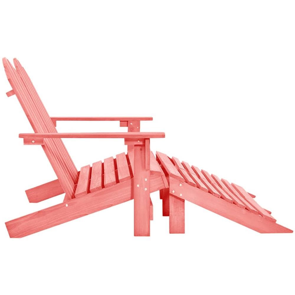 Sedia da Giardino a 2 Posti con Pouf in Legno di Abete Rosa - Foto 3