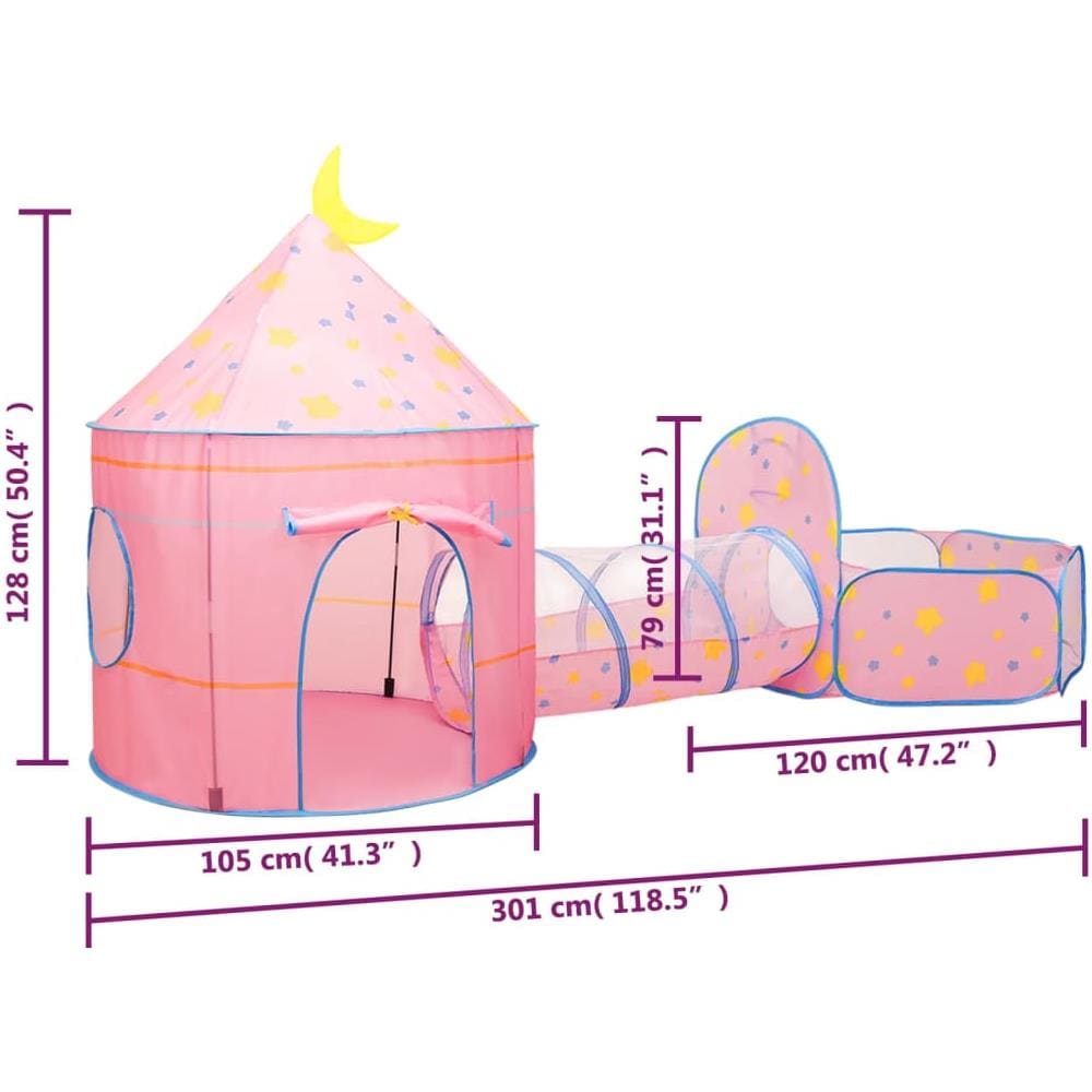 Tenda Da Gioco Per Bambini Rosa 301x120x128 Cm - Foto 2