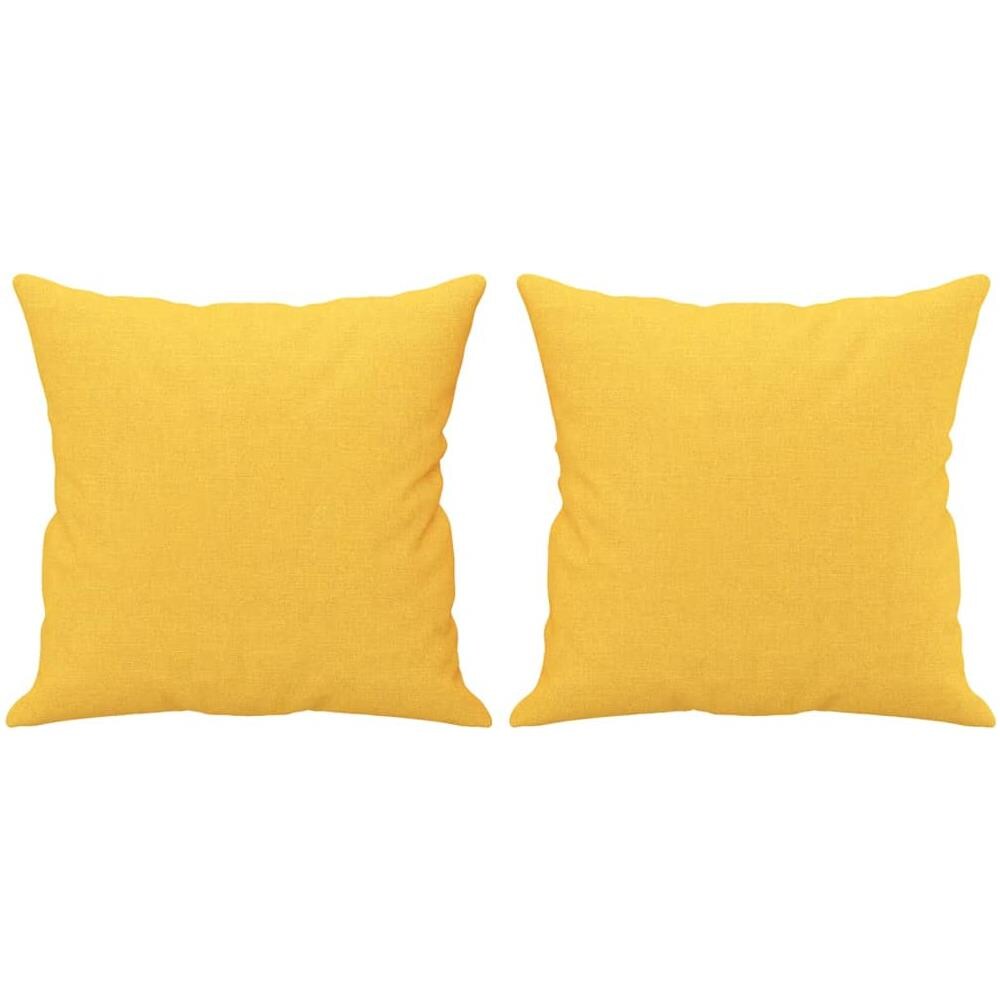 Cuscini Decorativi 2 Pz Giallo Chiaro 40x40 Cm In Tessuto - Foto 2