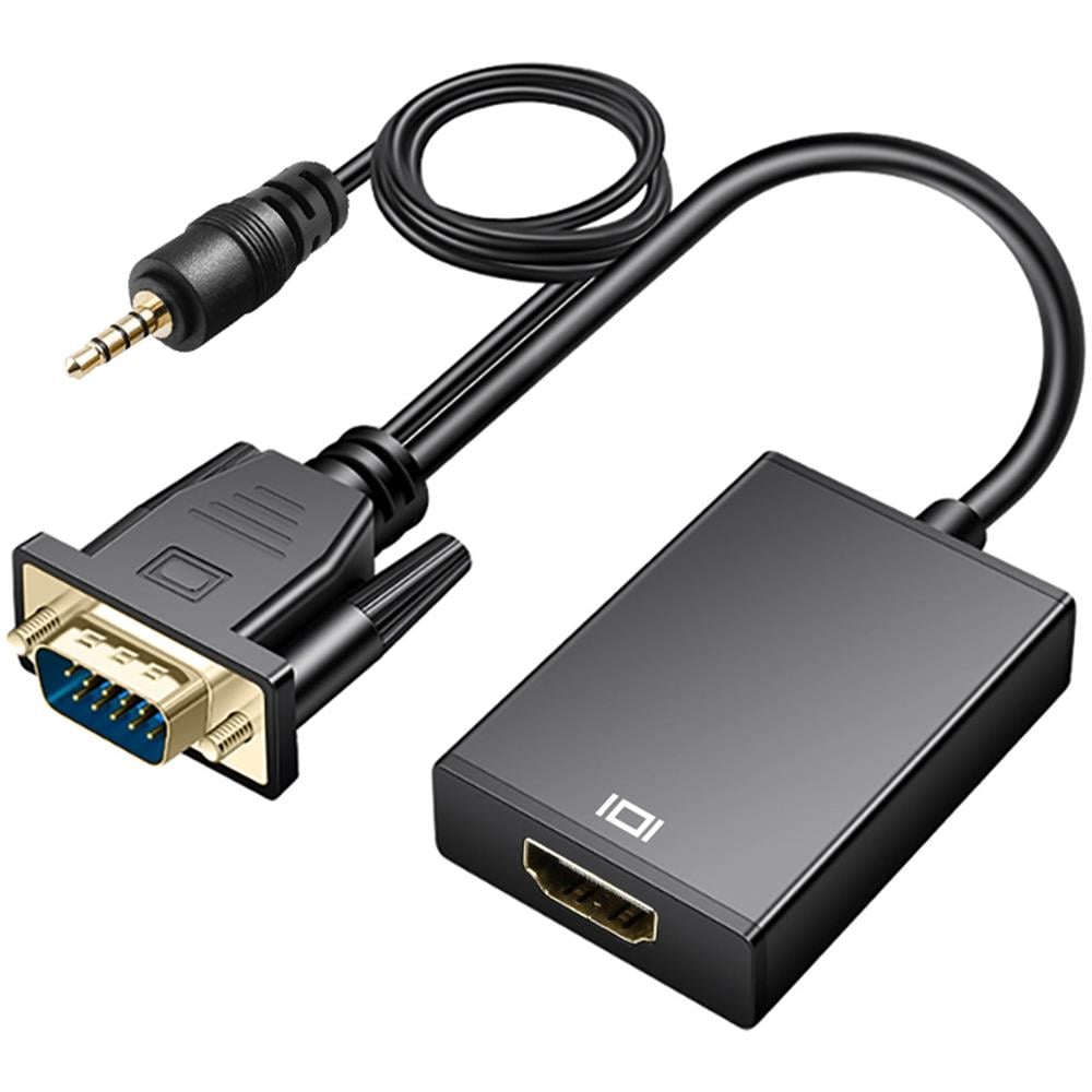 Adattatore Da Vga Maschio A Hdmi Femmina Alta Definizione Con Porta Jack 3,5 Mm - Foto 1