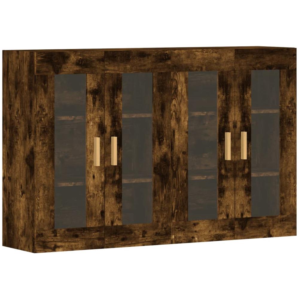 Armadietti A Parete 2 Pz Rovere Fumo In Legno Multistrato - Foto 1