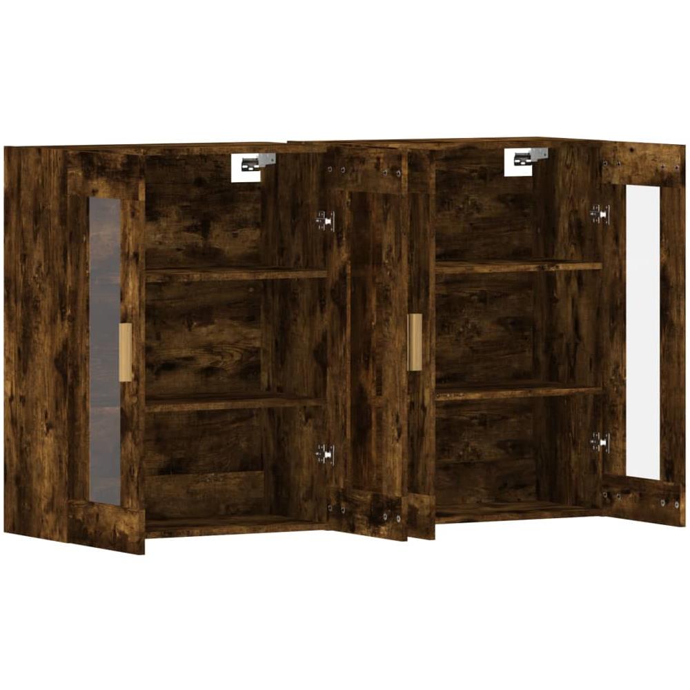 Armadietti A Parete 2 Pz Rovere Fumo In Legno Multistrato - Foto 2