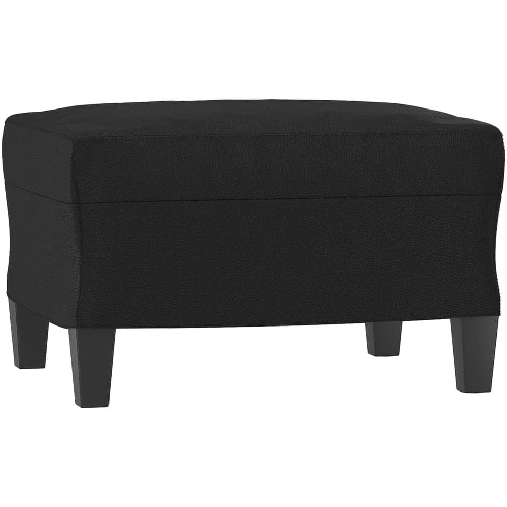 Poltrona Con Poggiapiedi Nero 60 Cm In Similpelle - Foto 2
